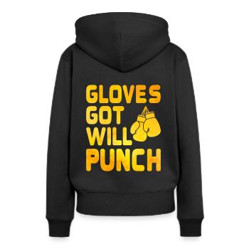 Got Gloves Will Punch Boxer Sports Musculation Gym - Sweat à capuche Premium bio Femme - noir - Dos - Julia (174cm)