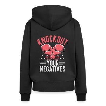 K.O. Vos points négatifs Boxer Sports Force - Sweat à capuche Premium bio Femme - noir - Dos - Julia (174cm)