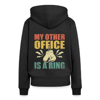 Mon autre bureau est un athlète de gymnastique de sport de ring - Sweat à capuche Premium bio Femme - noir - Dos - Julia (174cm)