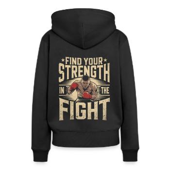 Trouvez votre force dans les sports de boxe de combat - Sweat à capuche Premium bio Femme - noir - Dos - Julia (174cm)