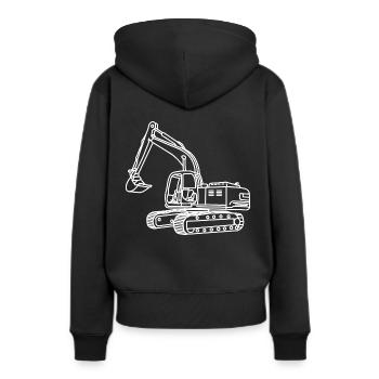Conducteur de pelle - Sweat à capuche Premium bio Femme - noir - Dos - Julia (174cm)