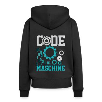 Code Maschine Computer Nerd Informatiker Shirt - Frauen Premium Bio Hoodie - Schwarz - Hinten - Julia (174cm)