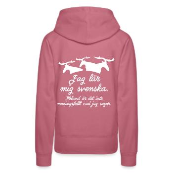 I learn Swedish - Women’s Premium Organic Hoodie - mauve - Back - Isabella (175cm)