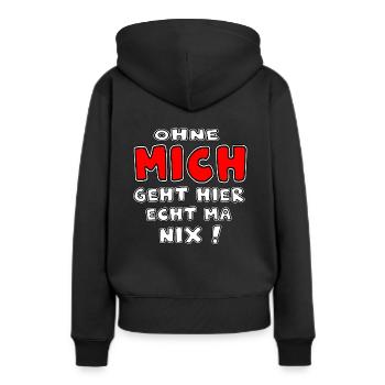 Rien ne fonctionne sans moi Rien ne fonctionne - Sweat à capuche Premium bio Femme - noir - Dos - Julia (174cm)