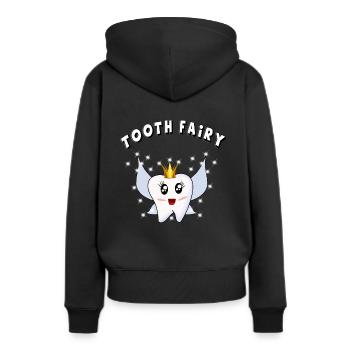 dent fée dent fée dentiste dent tanzanel - Sweat à capuche Premium bio Femme - noir - Dos - Julia (174cm)