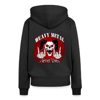 Heavy Metal - Frauen Premium Bio Hoodie - Schwarz - Hinten - Julia (174cm)