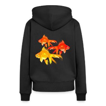 Bassin de poisson rouge coloré - Sweat à capuche Premium bio Femme - noir - Dos - Julia (174cm)