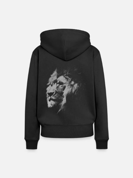 Wilder Löwe - Frauen Premium Bio Hoodie - Schwarz