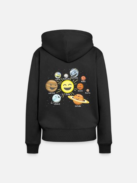 Sonnensystem - Frauen Premium Bio Hoodie - Schwarz