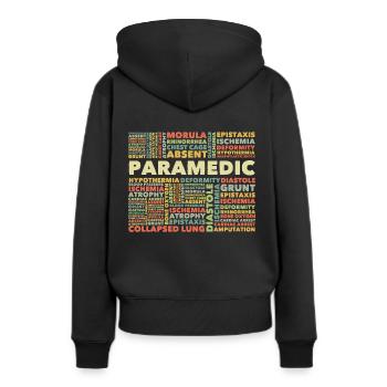 Rettungssanitäter - Frauen Premium Bio Hoodie - Schwarz - Hinten - Julia (174cm)