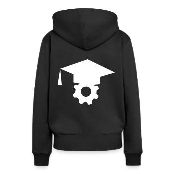 Maschinenbauer Abschluss - Frauen Premium Bio Hoodie - Schwarz - Hinten - Julia (174cm)
