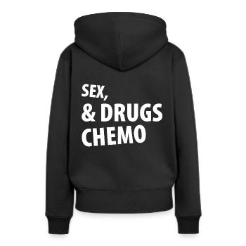 Sex Drugs Chimio - Sweat à capuche Premium bio Femme - noir - Dos - Julia (174cm)
