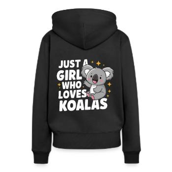Koala Koala Koala Ours Koala Animal - Sweat à capuche Premium bio Femme - noir - Dos - Julia (174cm)