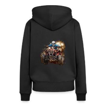 4 Reifen Quad ATV sport - Frauen Premium Bio Hoodie - Schwarz - Hinten - Julia (174cm)