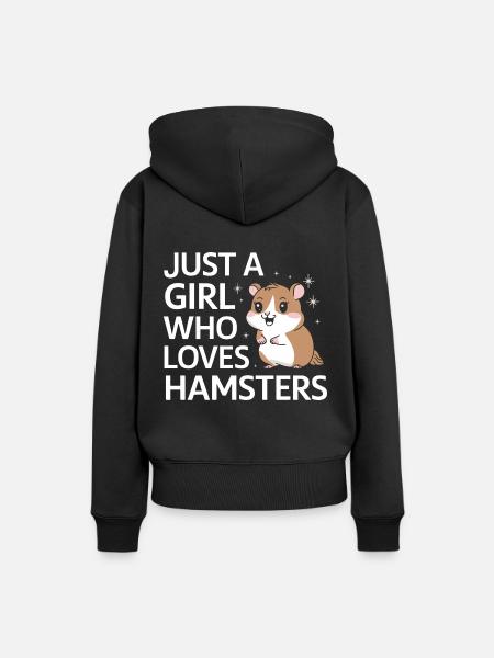 Hamster - Frauen Premium Bio Hoodie - Schwarz