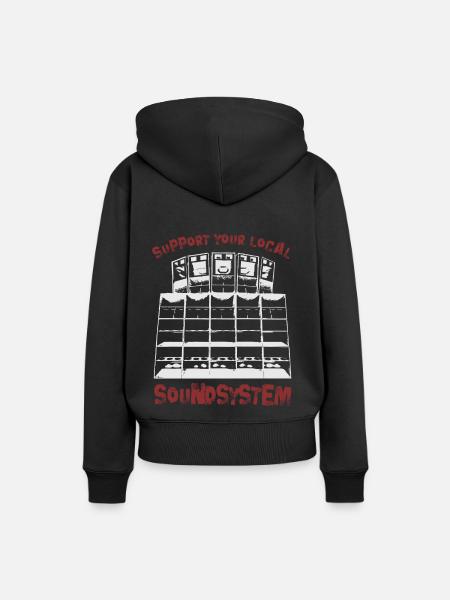 support your local soundsystem - Frauen Premium Bio Hoodie - Schwarz