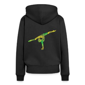 Gymnastik Turnen - Frauen Premium Bio Hoodie - Schwarz - Hinten - Julia (174cm)