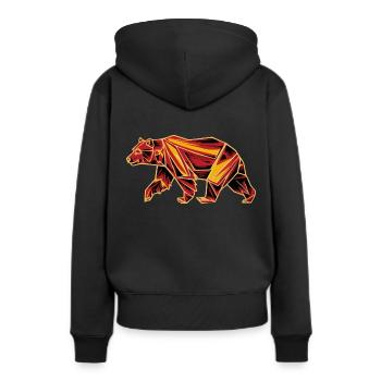 Polygone d’ours - Sweat à capuche Premium bio Femme - noir - Dos - Julia (174cm)