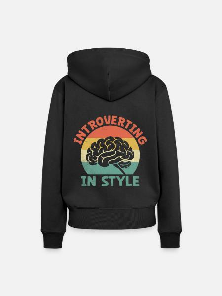 Introvertierte Sprüche für Introvertierte - Frauen Premium Bio Hoodie - Schwarz