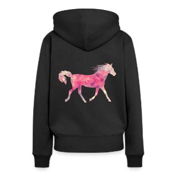 cheval sauvage - Sweat à capuche Premium bio Femme - noir - Dos - Julia (174cm)