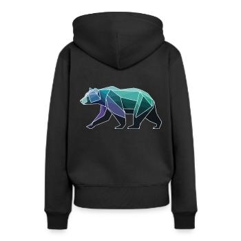 Polygone d’ours - Sweat à capuche Premium bio Femme - noir - Dos - Julia (174cm)