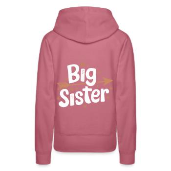 Sister Sibling Family - Women’s Premium Organic Hoodie - mauve - Back - Isabella (175cm)