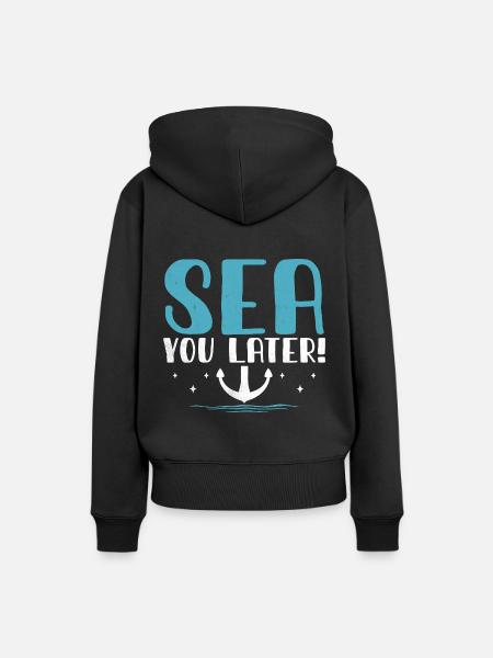 Meer Sie später Paddelboot - Frauen Premium Bio Hoodie - Schwarz