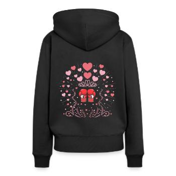 Saint-Valentin Boxe Boxer Sports Force Gym Athlète - Sweat à capuche Premium bio Femme - noir - Dos - Julia (174cm)