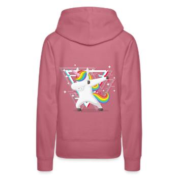 Licorne Dab - Sweat à capuche Premium bio Femme - mauve - Dos - Isabella (175cm)