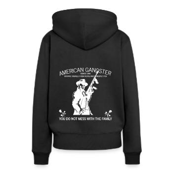 AMERICAN GANGSTER (s) - Sweat à capuche Premium bio Femme - noir - Dos - Julia (174cm)