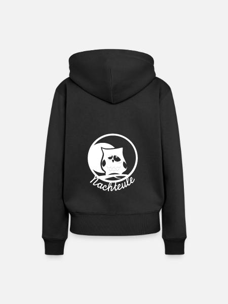 NACHTEULE (w) - Frauen Premium Bio Hoodie - Schwarz