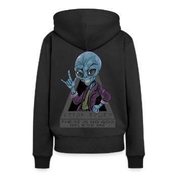 Alien - Il n’y a pas de dieu croyez-moi - Sweat à capuche Premium bio Femme - noir - Dos - Julia (174cm)