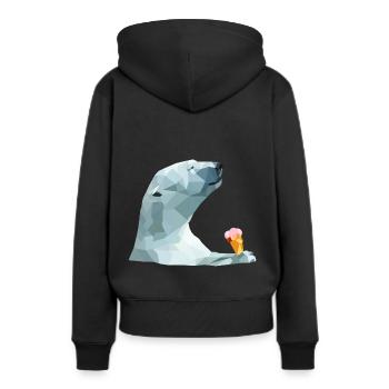 Ours polaire avec crème glacée. - Sweat à capuche Premium bio Femme - noir - Dos - Julia (174cm)