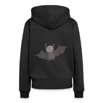 Fledermaus - Frauen Premium Bio Hoodie - Schwarz - Hinten - Julia (174cm)