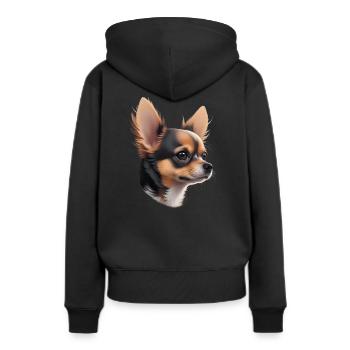 Cute Chihuahua Portrait - Women’s Premium Organic Hoodie - black - Back - Julia (174cm)