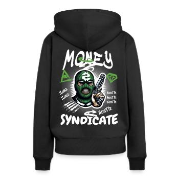 Syndicat de gangsters - Sweat à capuche Premium bio Femme - noir - Dos - Julia (174cm)
