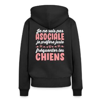 Je préfère juste fréquenter les chiens - Sweat à capuche Premium bio Femme - noir - Dos - Julia (174cm)