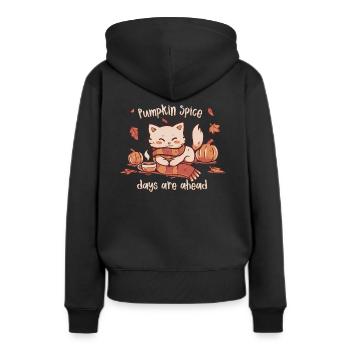 Pumpkin Spice Days - Women’s Premium Organic Hoodie - black - Back - Julia (174cm)