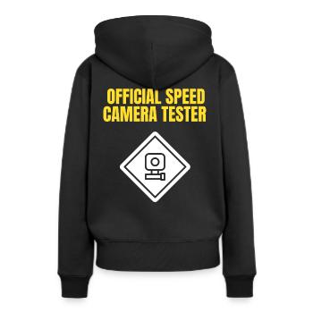 Testeur officiel de radars - Sweat à capuche Premium bio Femme - noir - Dos - Julia (174cm)