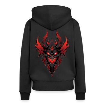 Dark Demond Fire Head - Sweat à capuche Premium bio Femme - noir - Dos - Julia (174cm)