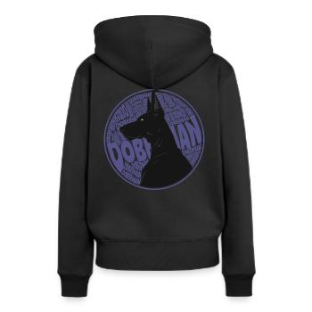 Doberman dog logo illustration - Women’s Premium Organic Hoodie - black - Back - Julia (174cm)