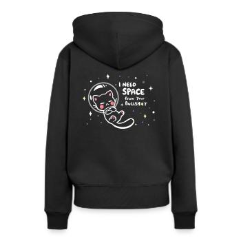 I Need Space from your BS - Women’s Premium Organic Hoodie - black - Back - Julia (174cm)