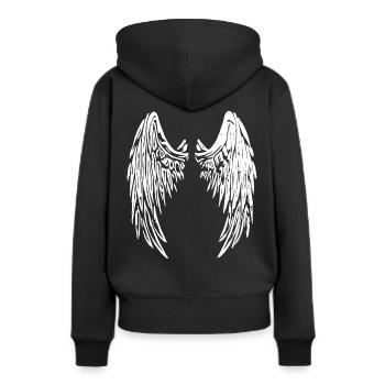 Angel wings Engel fluegel 2reborn wh - Frauen Premium Bio Hoodie - Schwarz - Hinten - Julia (174cm)