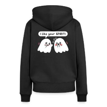 I like your Spirit - Women’s Premium Organic Hoodie - black - Back - Julia (174cm)