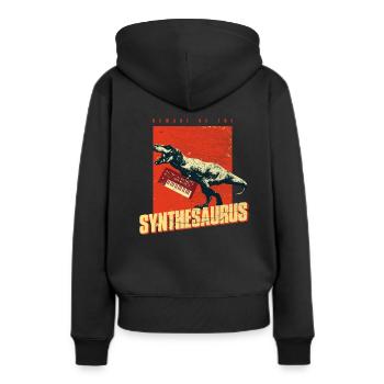 Synthétiseur analogique - Synthétiseur T Rex - Sweat à capuche Premium bio Femme - noir - Dos - Julia (174cm)