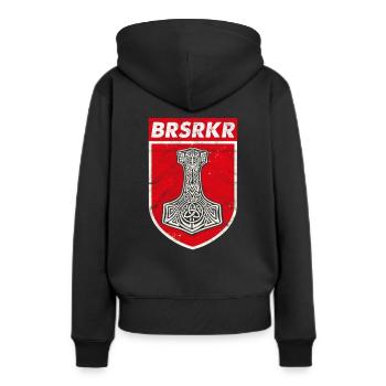 Berserker Wikinger Odin Wotan Mythologie nordique - Sweat à capuche Premium bio Femme - noir - Dos - Julia (174cm)