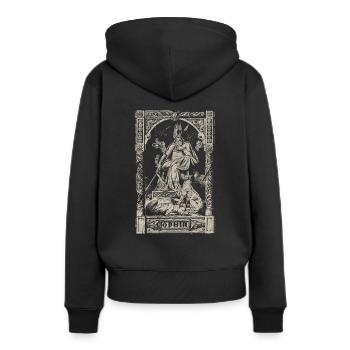 Vintage Viking Odin Wotan Odhin Thor Norse - Sweat à capuche Premium bio Femme - noir - Dos - Julia (174cm)