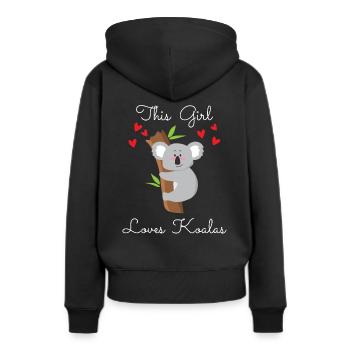 Koala Girl Loves Koala's Girl Love Zoo Gift - Women’s Premium Organic Hoodie - black - Back - Julia (174cm)