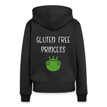 Gluten Free Princess - Frauen Premium Bio Hoodie - Schwarz - Hinten - Julia (174cm)