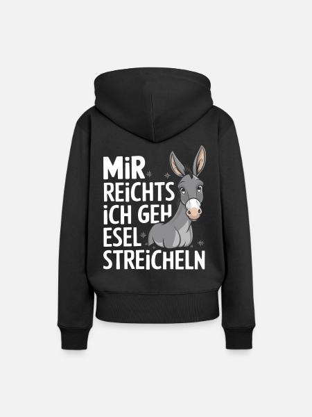 Esel Eselchen Maultier Muli - Frauen Premium Bio Hoodie - Schwarz